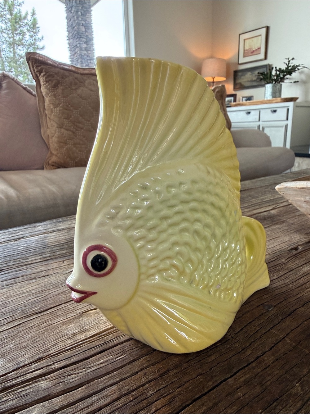 Funky Vintage Laguna Beach Sleepy Hollow Pottery Fish Vase